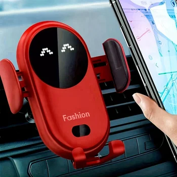 Supporto per telefono da auto con caricatore wireless per bocchetta dell'aria, rotante, intelligente, a infrarossi, con ricarica wireless rapida