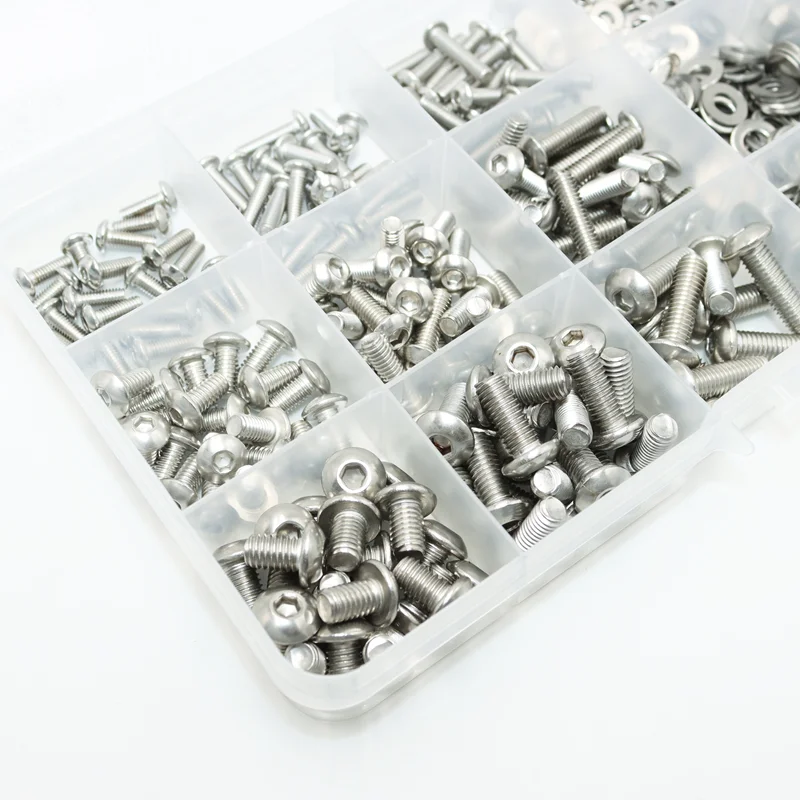 Stainless Steel Button Head Hex Socket Cap Screws Nuts Washers M2-M6