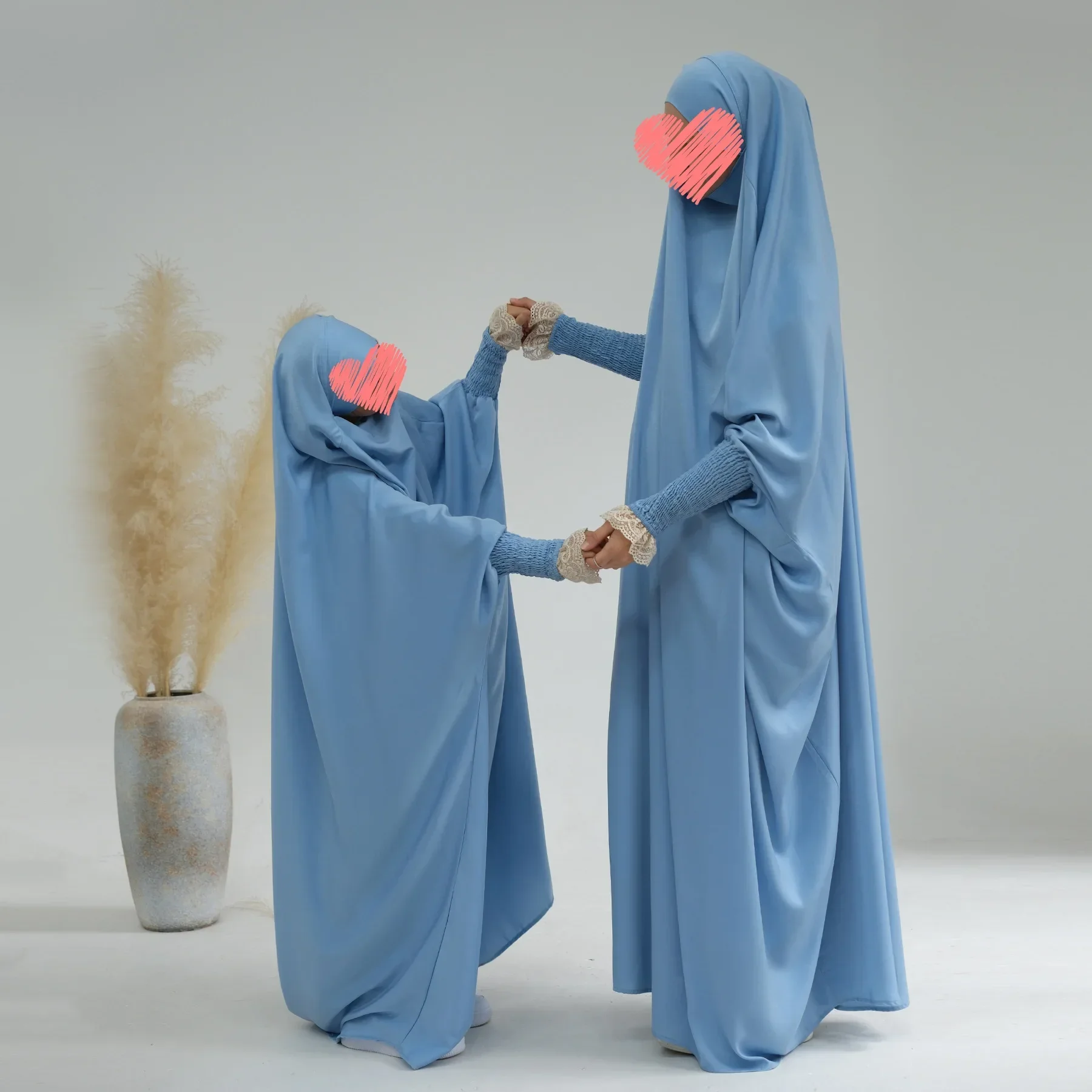 

Ramadan One Piece Jilbab Child Girl Hooded Abaya for Women Kids Muslim Eid Prayer Garment Turkey Islam Khimar Hijab Dress Niqab