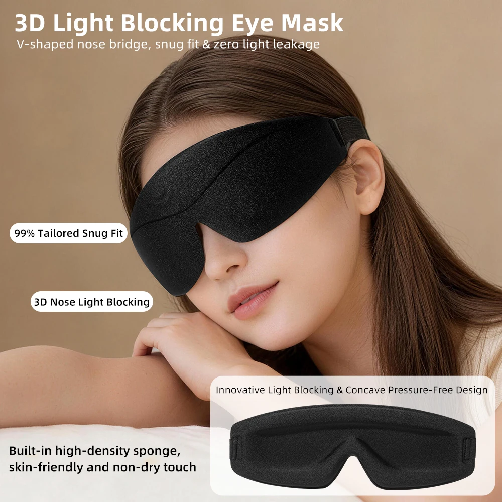 Breathable No-Pressure 3D Sleep Mask for Napping and Relaxation