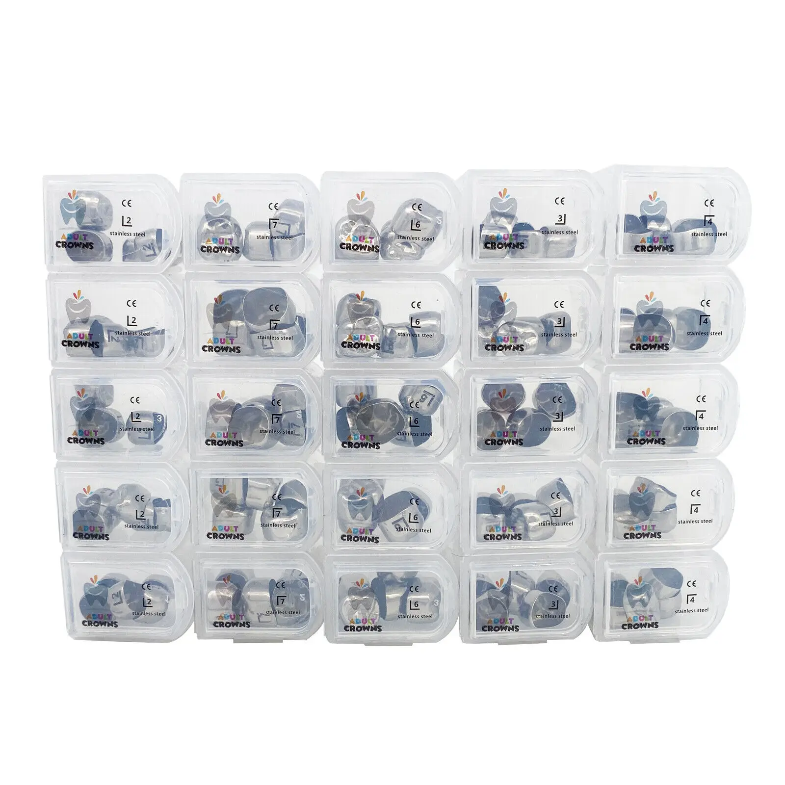 Kit De Couronnes Temporaires En Acier Inoxydable Pour Molaires Adultes - Toutes Tailles - Neuf