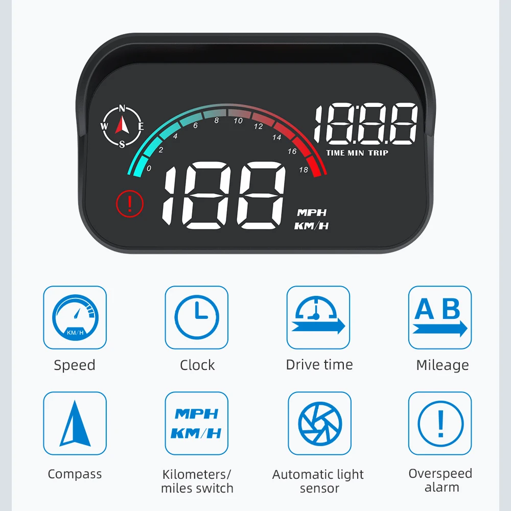   GPS  ÷ ۾, RPM KMH MPH HUD GPS ӵ  ũ   äο LED ӵ ÷