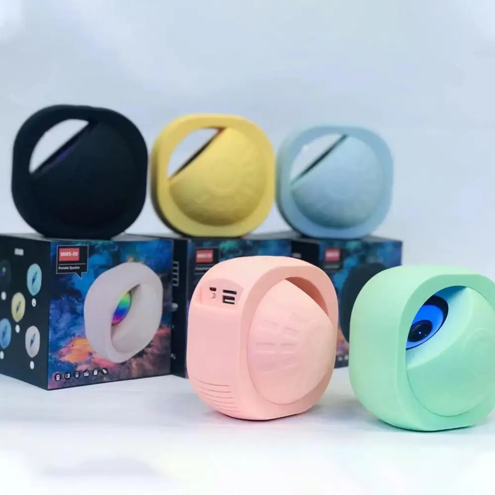 휴대용 7 색 램프 무선 스피커, 야외 확성기, 안드로이드 IOS용, 미니 사이즈, 1200mah