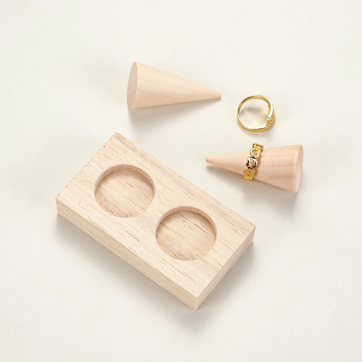 Versatile Wooden Ring Holder for Jewelry Storage and Display