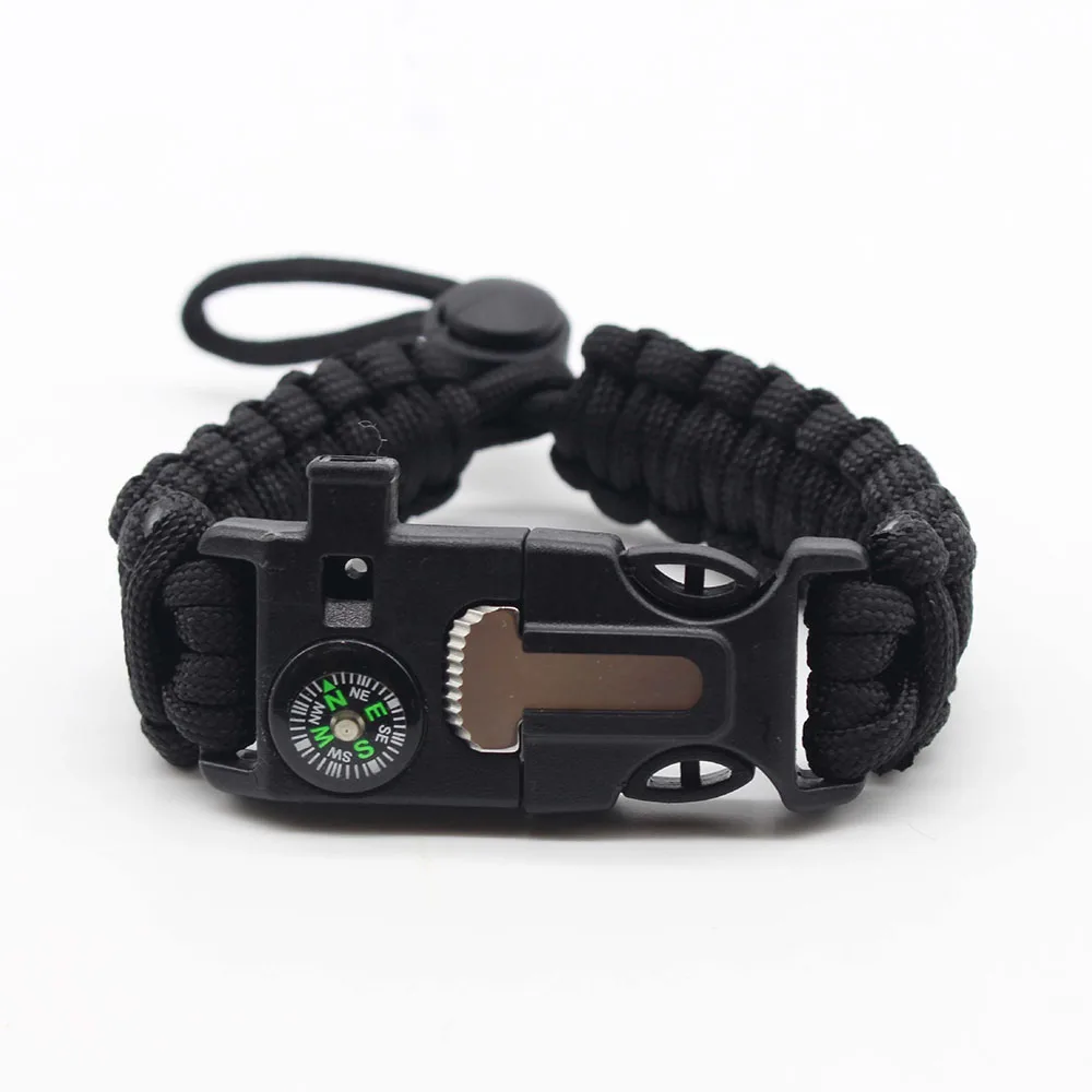 Knitted Bracelet Multi-Function Camping Emergency Braided Adjustable Survival Bracelets Buckle Umbrella Rope Outdoor Paracord