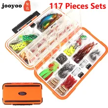 

117 Pcs Fishing Lures Mixed Set Artificial Baits Metal Fish Hooks Boxed Rotating Spoon Kit Lure with Box Treble Hook Accessories