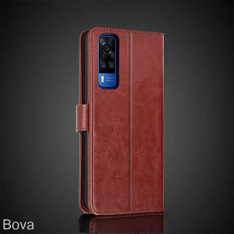 케이스 Vivo Y31 2021 카드 홀더 커버 케이스 Vivo Y31 2021 Pu 가죽 플립 커버 레트로 지갑 전화 가방 장착 케이스 비즈니스