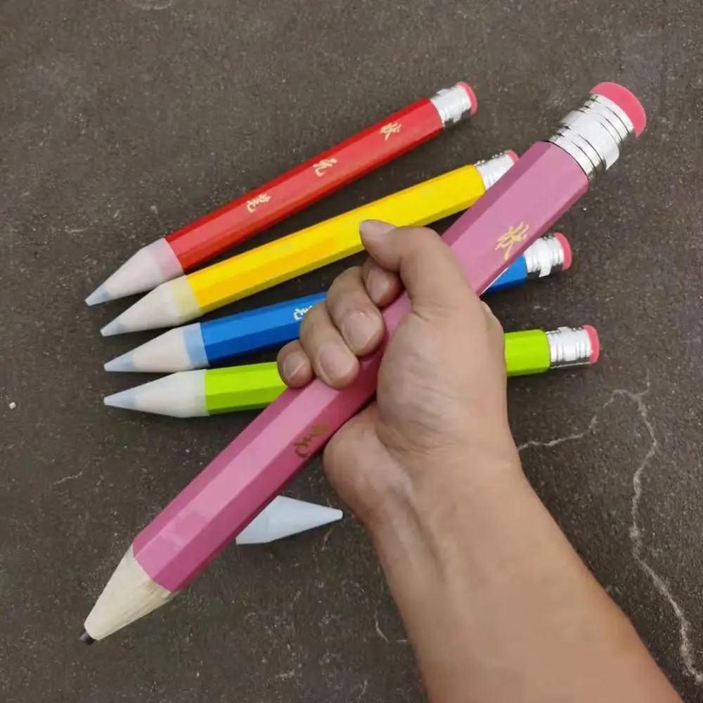 모자 및 지우개가 달린 거대한 연필, 학교 사무용품, 목공 장난감, 소년 소녀, 나무 점보 연필, 35cm