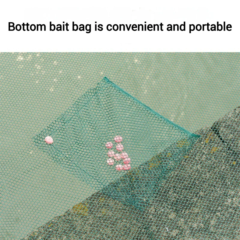 60/80cm Folding Crayfish Catcher Fishing Mesh Landing Net Fish Crab Trap Cage Foldable Shrimp Casting Crab Network뜰채