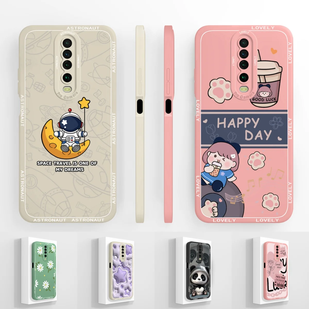 Cute Astronaut Liquid Durable Shockproof High-Quality Phone Case Cover