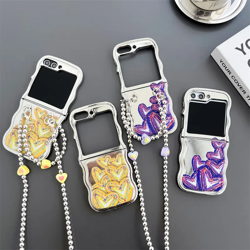 

Creative 3D Love Phone Case for Samsung Galaxy Z Flip 3 Z Flip 4 Z Flip 5 Hard PC Back Cover for ZFlip5 Case Shell