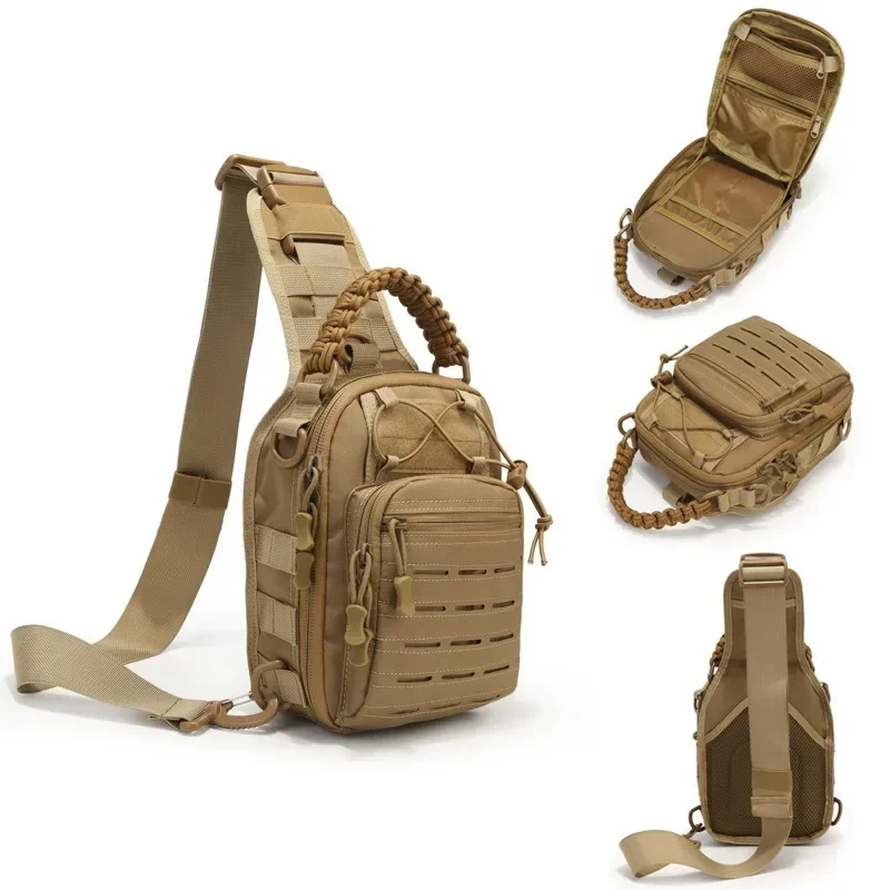 Men's Outdoor Chest Bag Tactical Shoulder Bag Sling Backpack Waterproof Bag Climbing Hiking Cycling Hunting Travel 2