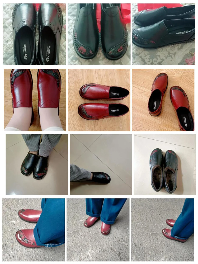 Women Vintage Luxury High Quality Loafers Women's Moccasins Casual Elegant Ladies Wide Shoes Genuine Leather Ballet Flats Shoes