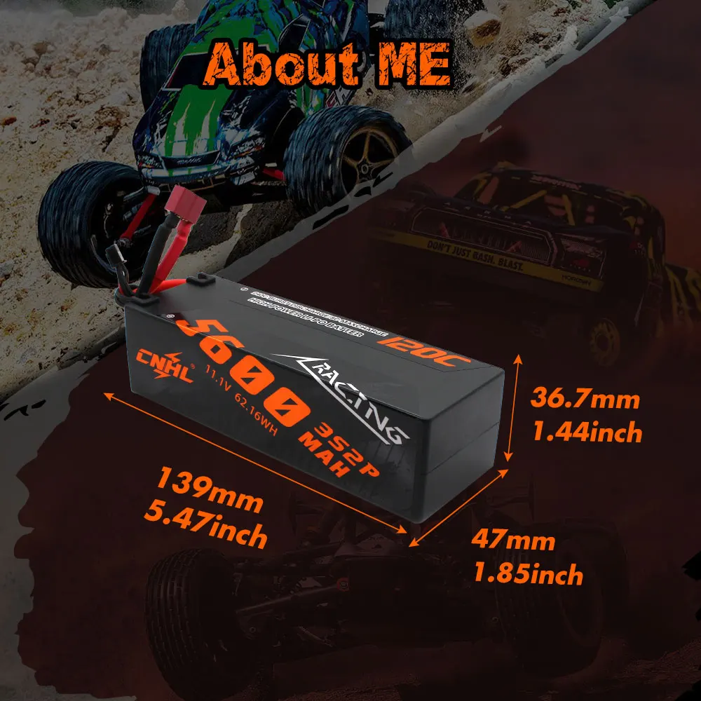 CNHL 3S 4S Lipo Battery 5600mAh 6600mAh 8000mAh 11.1V 14.8V 120C Hard Case With T EC5 Plug For RC Car Boat Truck Vehicle Truggy 6
