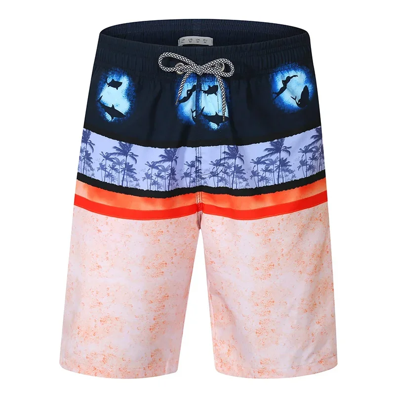 Gradient Stripes Graphic Swim Trunks For Men Colorful Splicing 3D Printed Short Pants Summer Hawaii Surf Swimsuit Beach Shorts 3