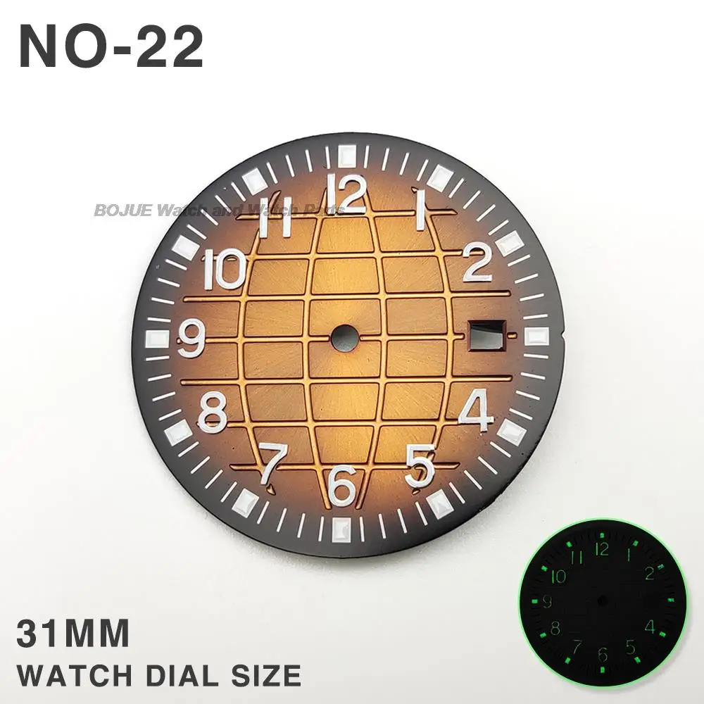 31mm NH35 Watch Dial Watch Faces Green Luminous Men's Modification Parts for Patek Philippe AQUANAUT 2813 8215 8200