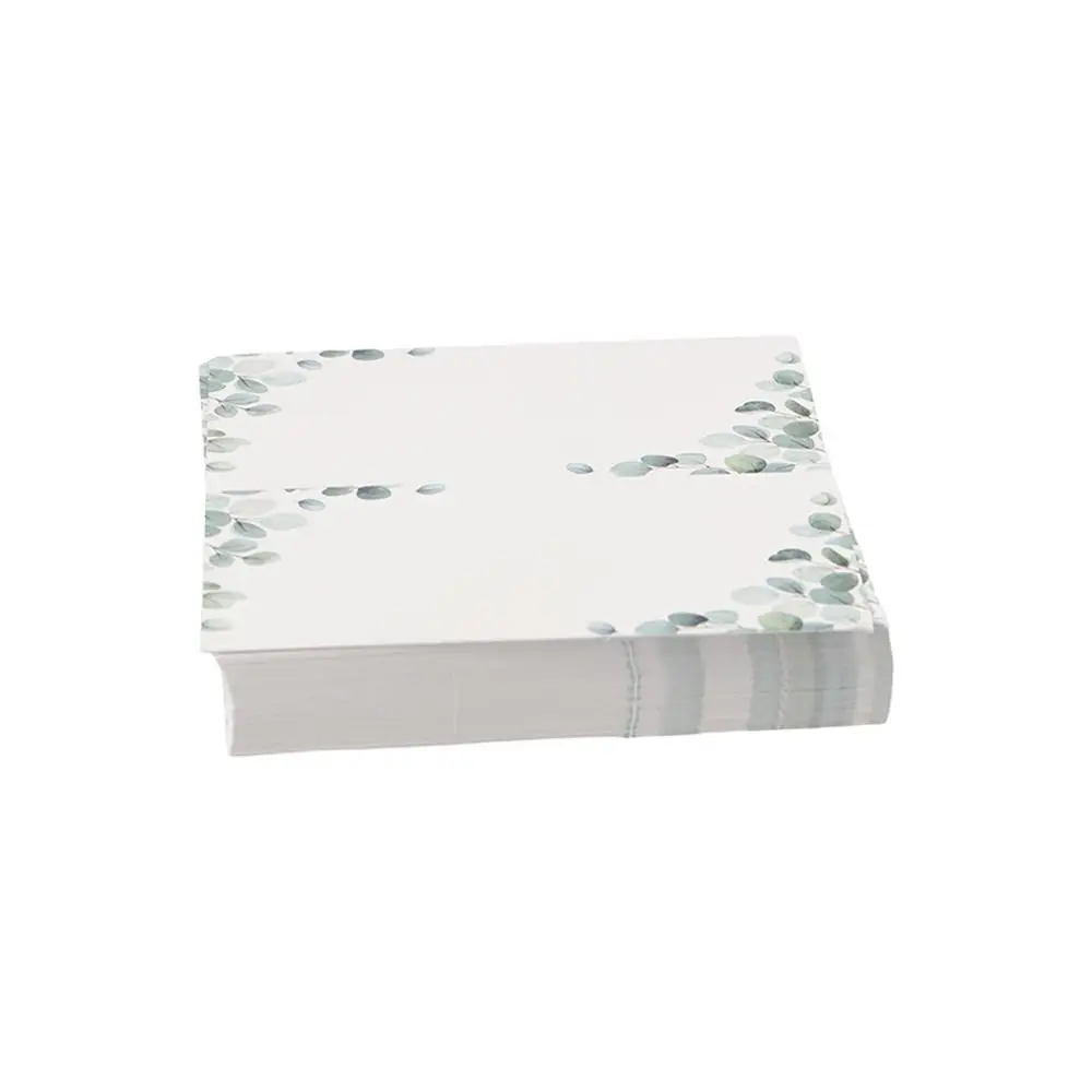 50pcs Blank Green Leaf Table Place Cards Paper Elegant Table Name Place Cards Folded Message Setting Card