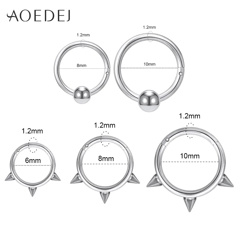 AOEDEJ 16G Stainless Steel Cone Spiral Hinged Segment Ring Hoop For Septum Daith Helix Cartilage Piercing Body Jewelry Women piercing jewelry body piercing jewelry body jewelry