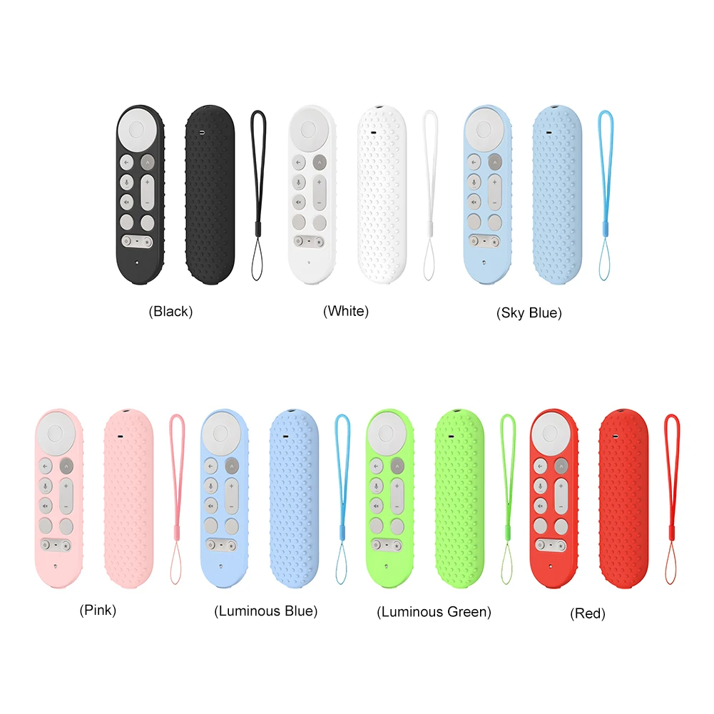 Silicone Remote Case Anti-Slip Protective Controller Sleeve Skin with Lanyard Shockproof for Google TV Streamer 4K Voice Remote