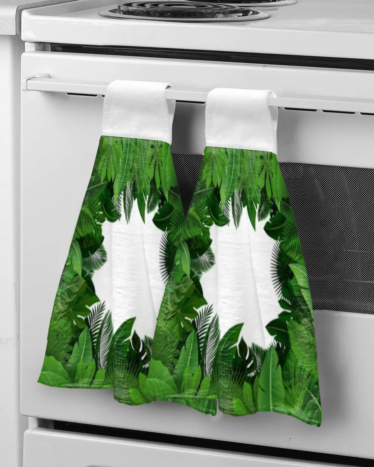 

Tropical Leaves Watercolor Hand Towels For Bathroom Absorbent Microfiber Kitchen Towel Tableware Cleaning Towel