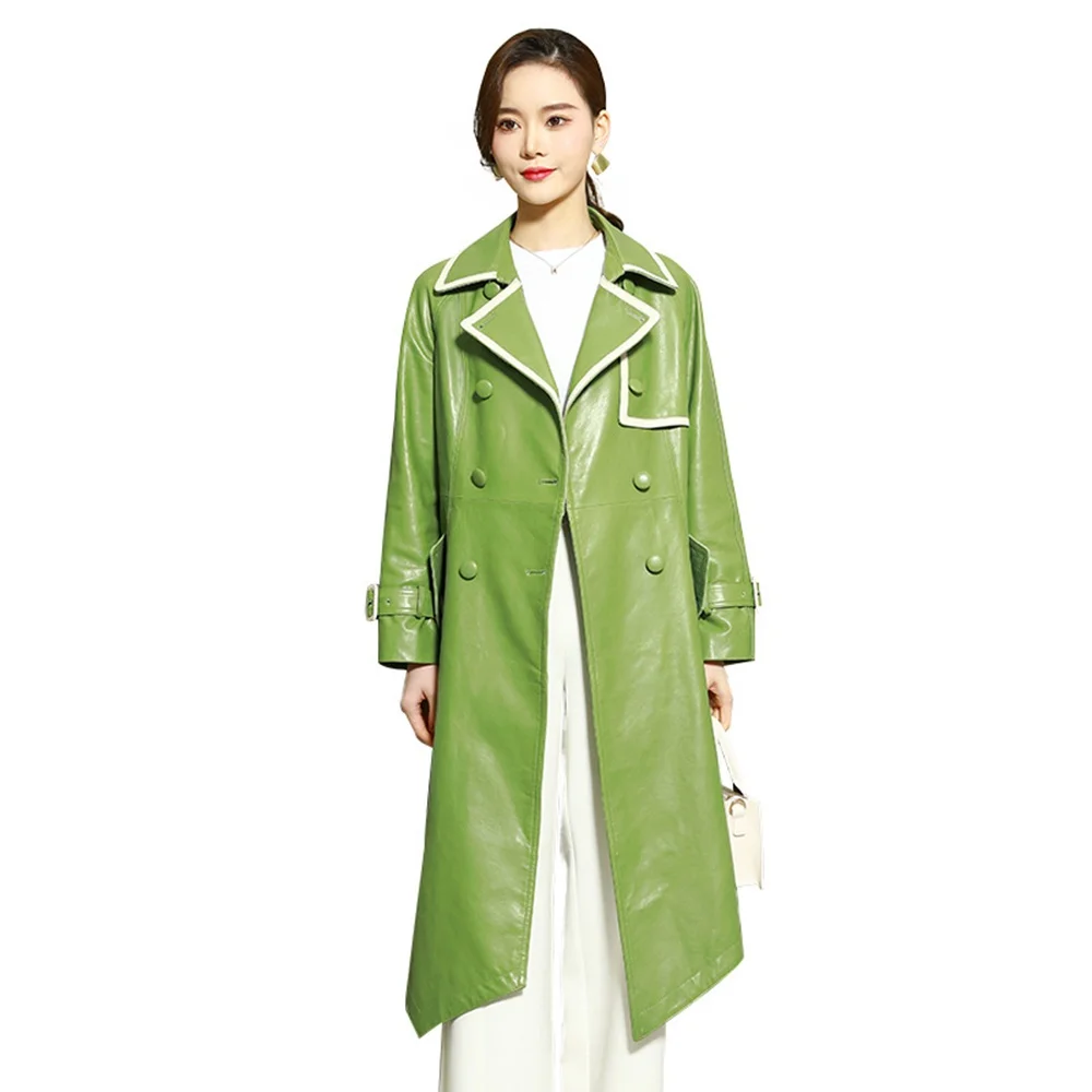 

Genuine Sheepskin Leather Suede Coat Spring Autumn Women Jacket Suit LF2312SF