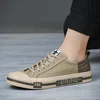 New Canvas Driving Shoes Men Lace Up Vulcanized Canvas Shoes Mens Designer Flat Loafers Non-slip Casual Sneakers for Man 24140 5