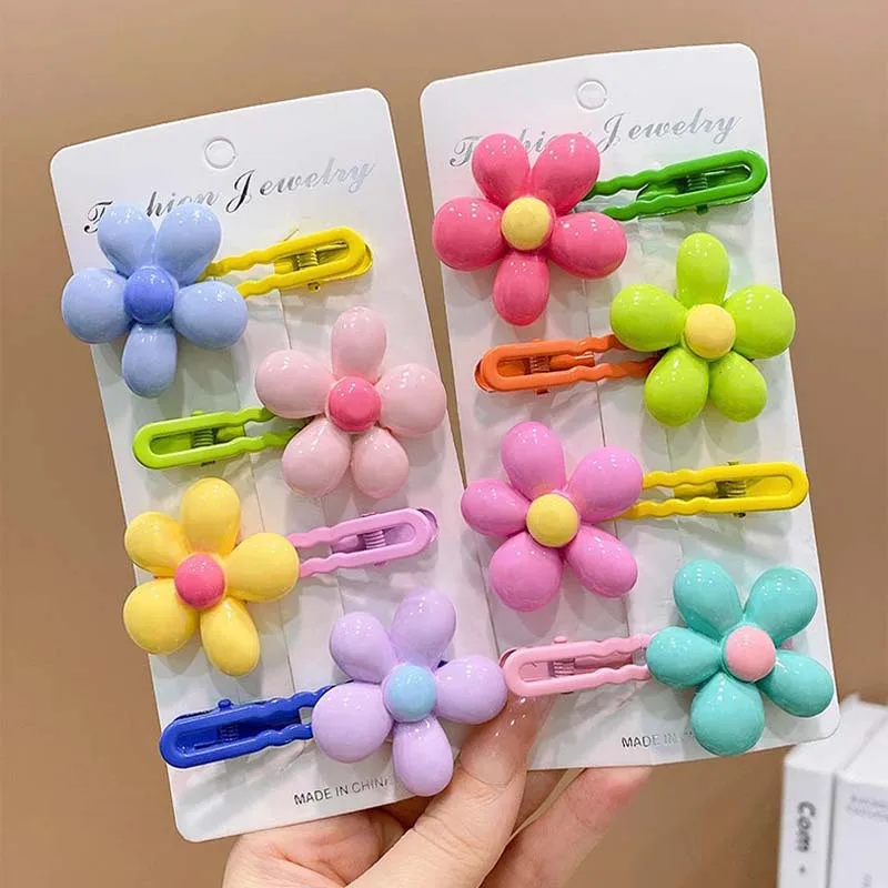 

New children's hair clip bangs broken hair clip candy color flower side BB clip hair clip girls hair accessories girl clip