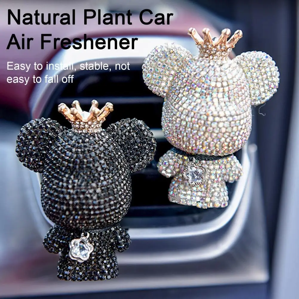 

Rhinestone Bear Car Air Freshener Fragrance Odor Removal Clip Type Automotive Air Outlet Aromatherapy Diffuser Car Accessories