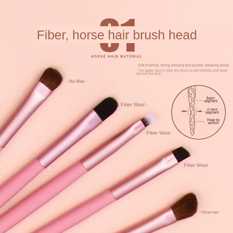5 Pc Makeup Brushes Tool Set Eyeshadow Concealer Eyebrow Lip Blending Beauty Make Up Skin-friendly Brushes Women Cosmestic Tool