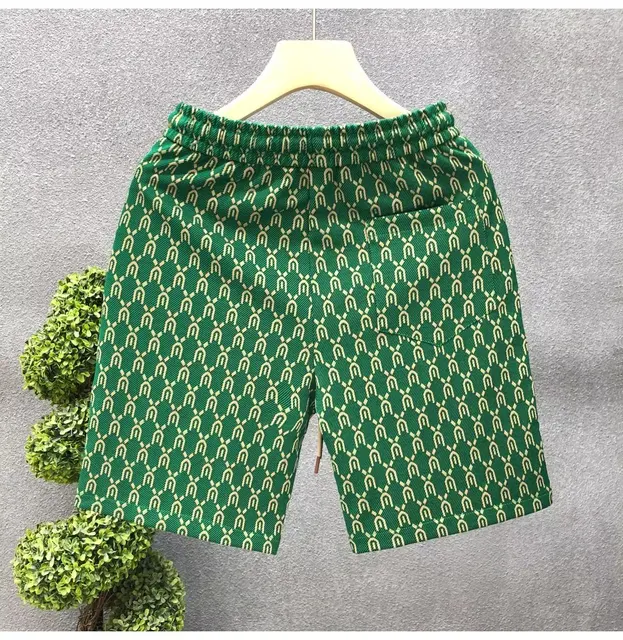 High Quality Men's Shorts Summer American Gym Shorts Fashion Green Short Pants Harajuku High Street Men's Clothing Streetwear 2