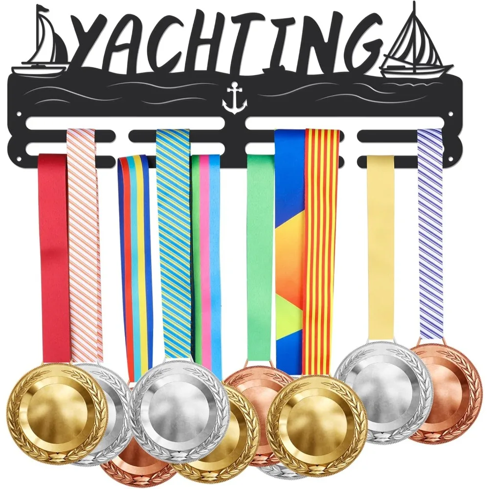 

Yachting Medal Hanger Display Water Competition Medal Display Rack for 40+ Medals Trophy Holder Awards Sports Ribbon Holder