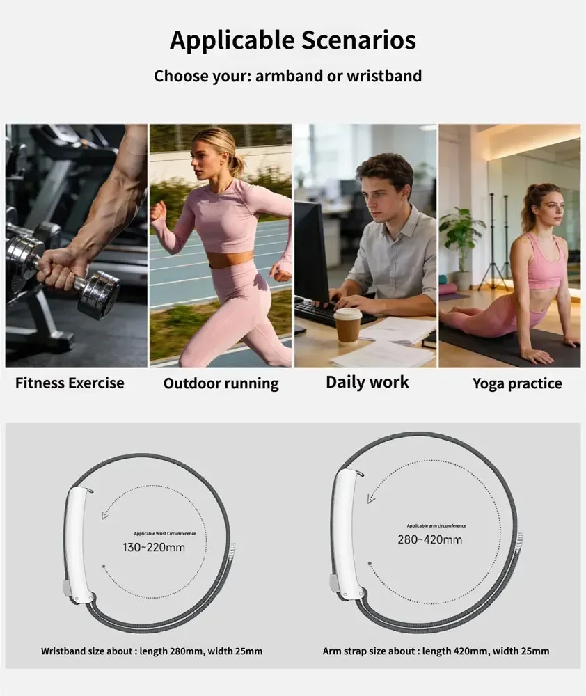 Breathable Nylon Elastic Sport Strap with Genuine Leather Hook-And-Loop
