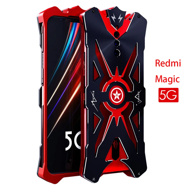 

Metal Steel Machinery Series Cases For ZTE Nubia Red Magic 5G 5S Shockproof Heavy Duty Armor Aluminum For Nubia RedMagic 5s Case