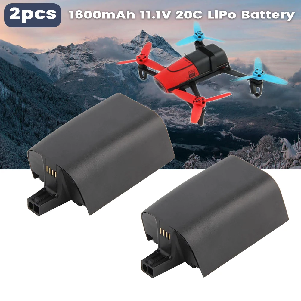 2 Pezzi Batteria Lipo Per Parrot Bebop Drone 3.0 11.1V 1600Mah Elicottero Drone Batteria Di Ricambio Di Backup Per Bebop Drone 3.0