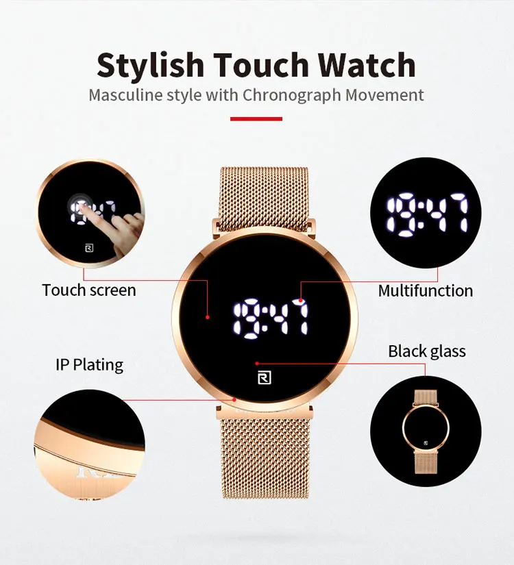 Wholesale Reward Watch Men New Luxury Male Wristwatch Mens Fashion Touch  Screen Luminous Men Wrist Watches Digital quartz Watch From m.