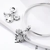 Fit Original 925 Sterling Silver Charms Beads Puppy Heart Bow Silver Charms For Bracelet Pendant Women Jewelry Gifts 5