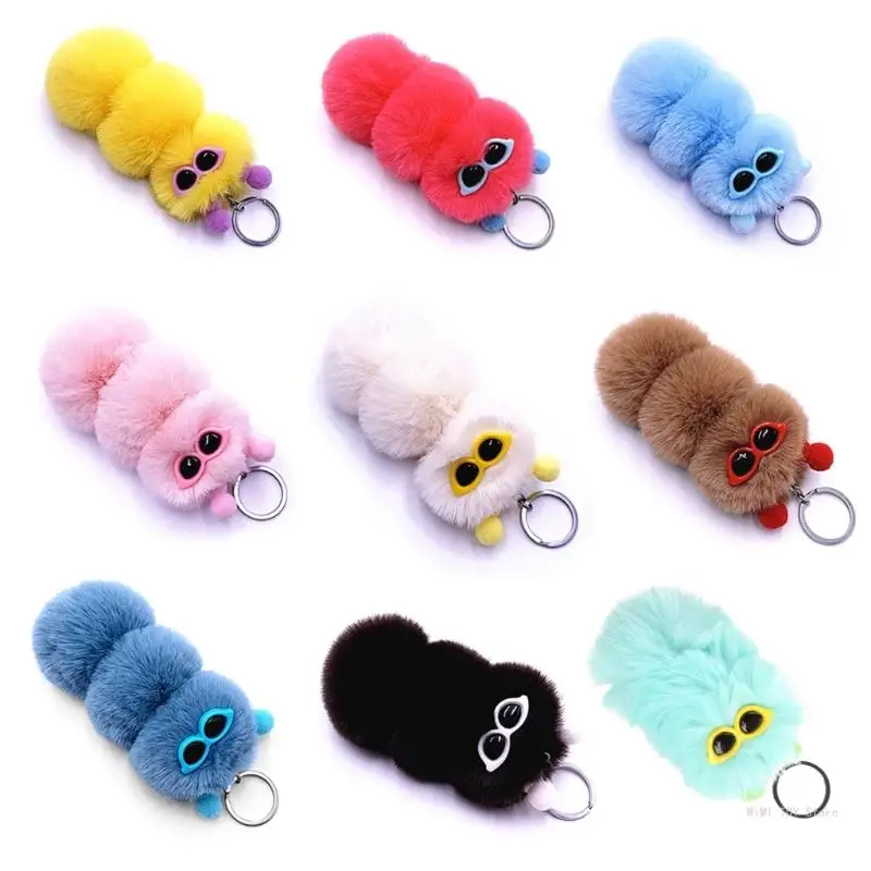 

15cm/6inch Mini for Caterpillar Soft Cotton Miniature Stuffed for Caterpillar Tiny Joint for Doll Plush Keychain Backpac