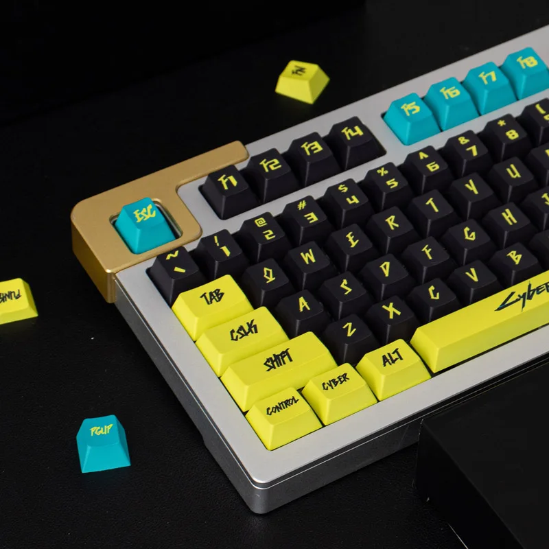 Cyberpunk 104+26 Full PBT Dye Sublimation Keycaps Set for Cherry MX Mechanical Gaming Keyboard 61 68 75 image_2