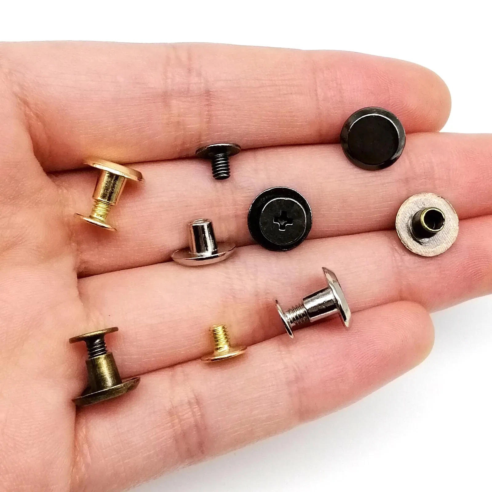 10pcs Metal Screwback Rivet Studs for Leather Craft and DIY Projects