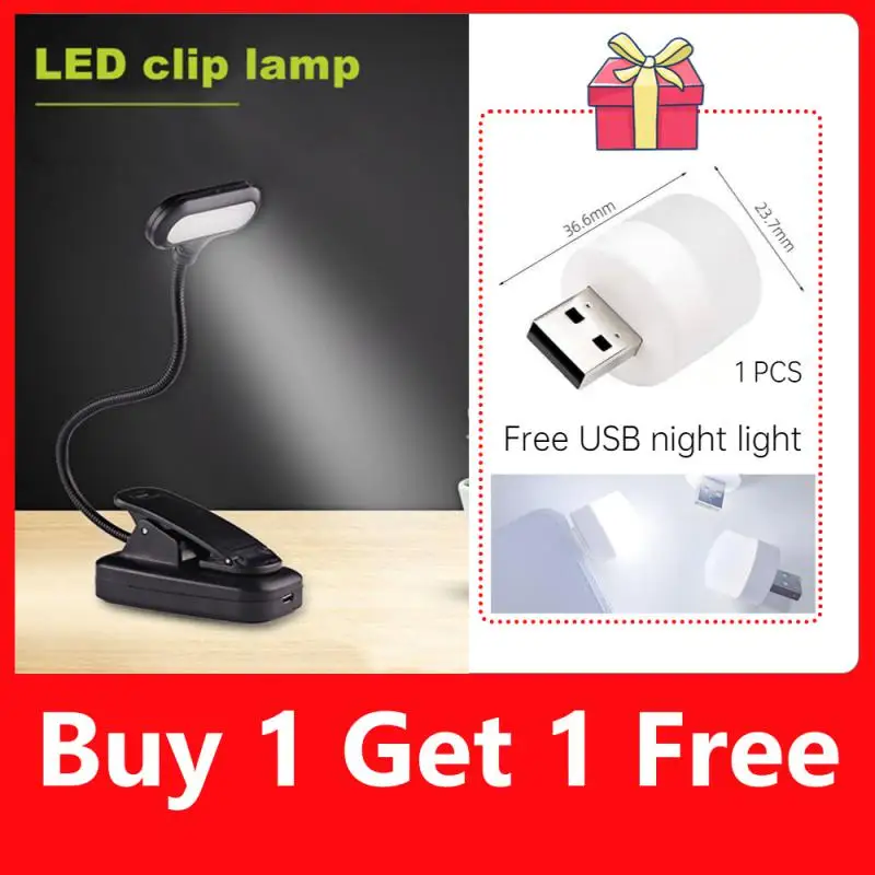

LED Eye Protection Book Adjustable Mini Clip-On Study Desk Lamp Battery Powered Flexible For Travel Bedroom Reading Night Light