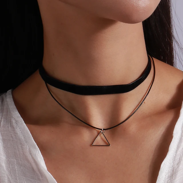 Girls Choker Necklace for Women Cross Star of David Charm Black Leather  Tattoo Necklace