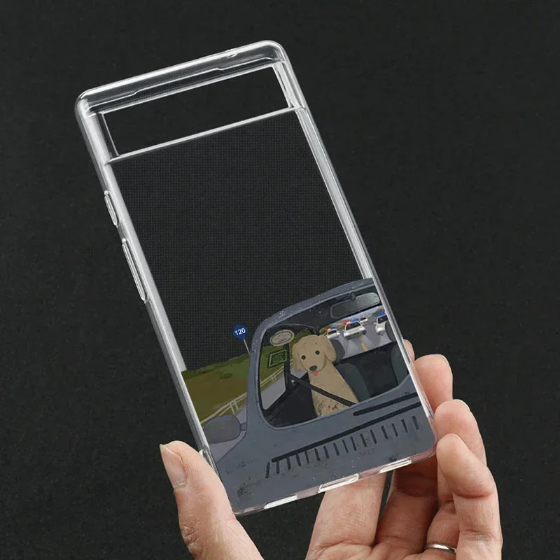 Clear Transparent TPU Phone Case with Funny Cartoon Dog Design