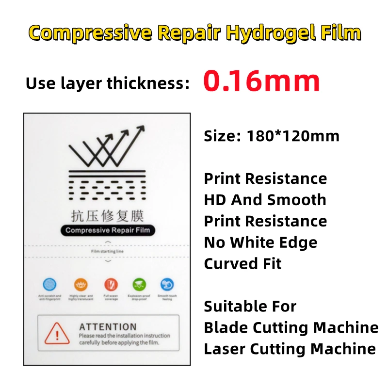 50pcs Mobile Phone Compressive Repair Hydrogel Film Protector For Cutting Machine For Production Screen Protective Film
