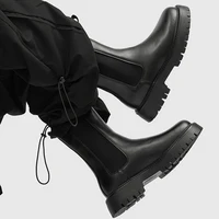 Thick Bottom High Top Men Shoes Leather Fashion Ankle Boots Classic Chelsea Boots Casual Business Walking Shoes Man Travel Botas