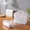 Transparent Marker Box Storage Box 80pcs Plastic Transparent Box Portable Watercolor Marker Box Case School Supplies 3