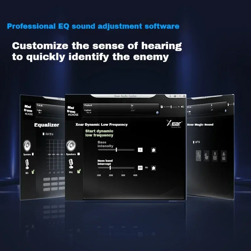 MCHOSE V9 Pro Music Gaming Headphones 3-mode Wireless Noise Reduction Mic Custom Music Office Earphone E-sport Pc Accessories 5