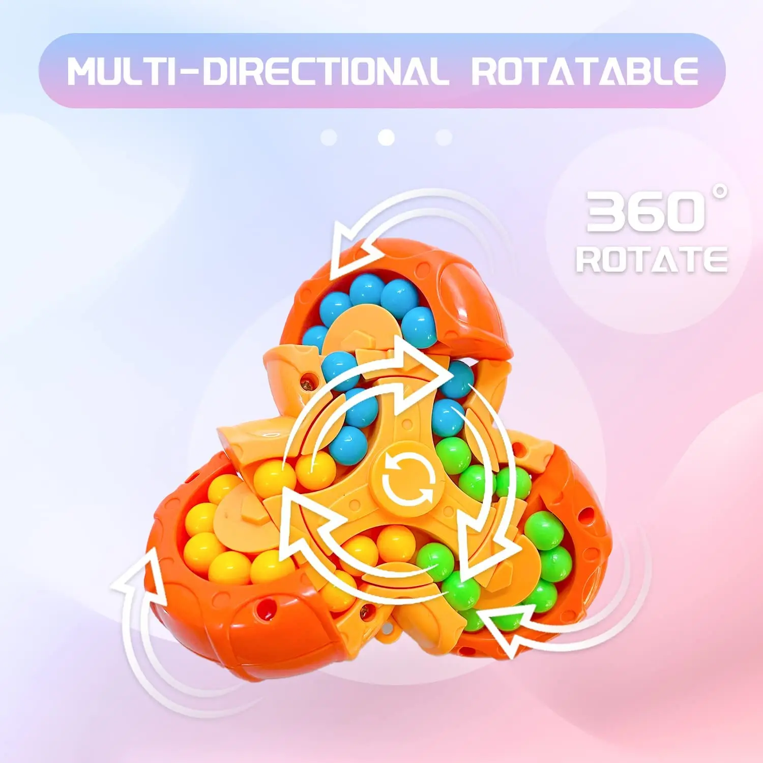 Rotating Magic Bean Fidget Toy Hand Spinner Office Relief Stress Anxiety Decompression Puzzle Cube Educational Beads Kids Adults anti stress toys fidget toys magic puzzle cube puzzle toys puzzle cube mini fingertip toy