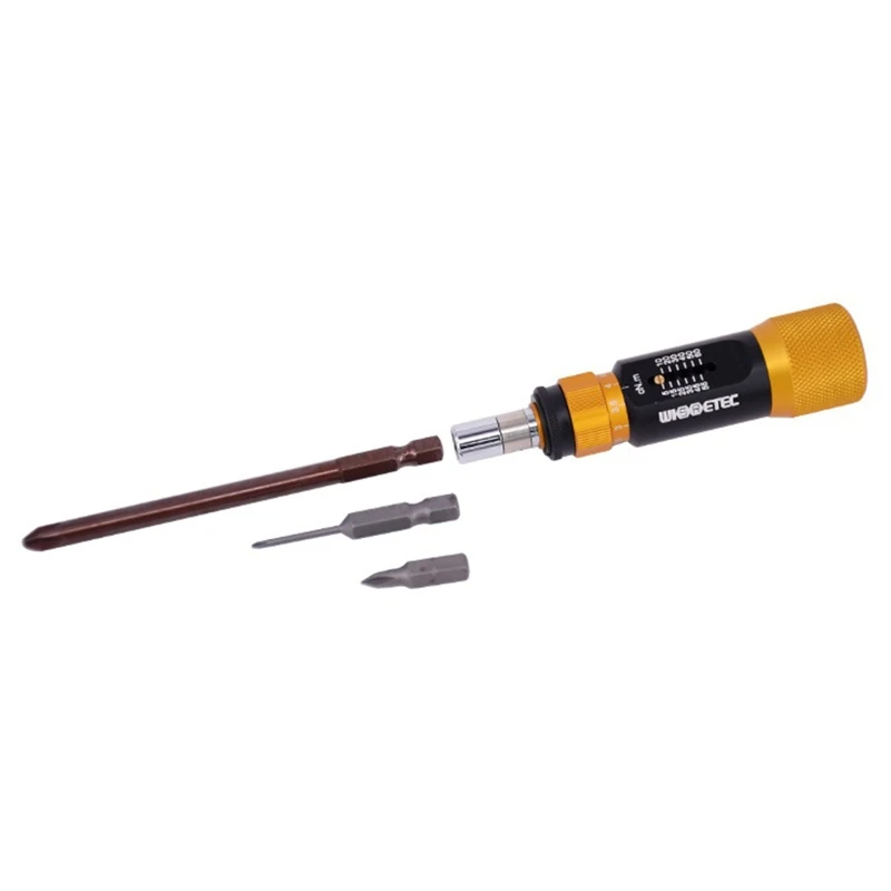 

100mm/3.94in Length Torque Limiting Screwdriver with Clear Scale Mechanical Torque Screwdriver Adjustable 1/4-Inch Bit