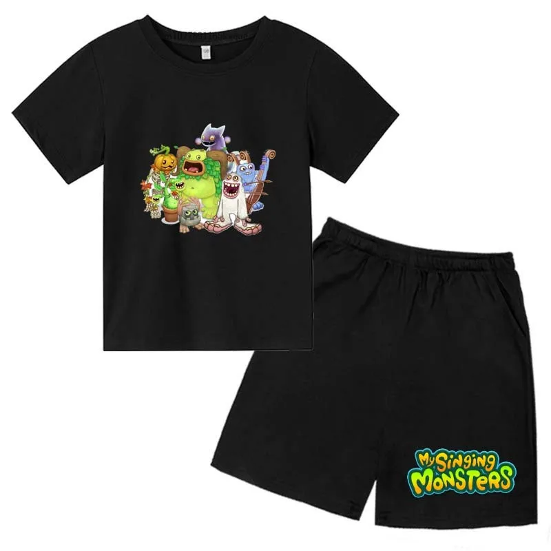 

My Singing Monsters Kids Summer Casual 2pcs T-shirts+Pants Suits 3-14 Years Boys Girls Cute Outfits Children Gift Clothes Sets