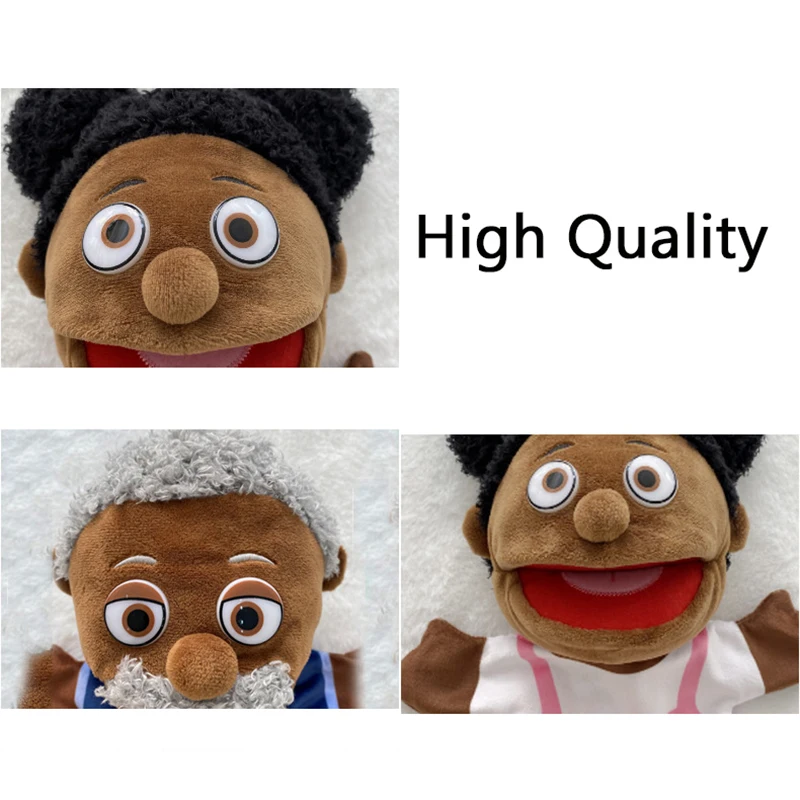 Black Family Hand Puppet Plush Toy for Kids Educational